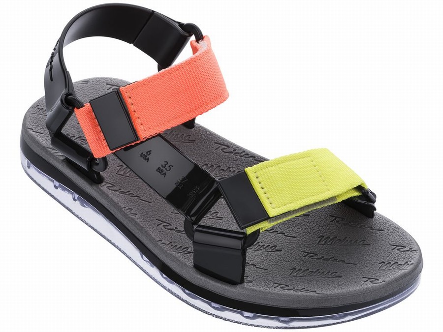 Sandalias Melissa Rider Papete Mujer - Negras - Argentina HUK-140359